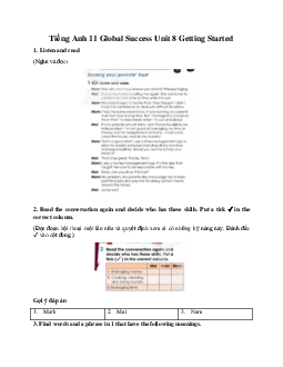 Giải Unit 8 Getting Started | Tiếng Anh 11 Global Success