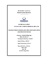 Research work: Exploring job satisfaction among hotel receptionist in VietNam | Bài tập tiểu luận cuối kỳ học phần Kỹ năng viết và thuyết trình bằng tiếng Anh | Trường Đại học Phenikaa