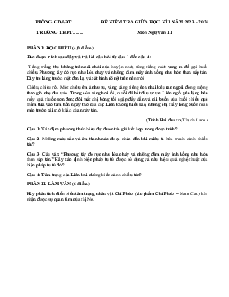 Đề thi giữa học kì 1 môn Ngữ văn 11 năm 2023 - 2024 sách Cánh diều | đề 3