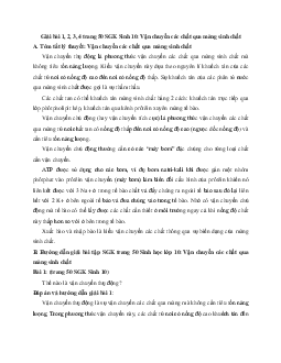 Giải bài tập trang 50 SGK Sinh học lớp 10: Vận chuyển các chất qua màng sinh chất