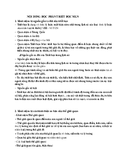 Đề cương Triết học Mác - Lênin ( có đáp án)/ Đại học nội vụ Hà Nội