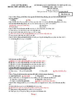 Đề thi KSCL TN THPTQG năm 2022-2023 lần 1 môn sinh Trường THPT Chuyên Lam Sơn (có đáp án)