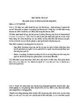 Đề cương ôn tập Quản trị kinh doanh xuất nhập khẩu