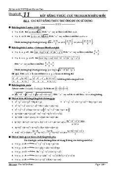 Bất đẳng thức và cực trị hàm nhiều biến – Lê Văn Đoàn