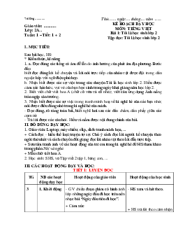 Giáo án Tiếng Việt 2 sách Kết nối tri thức với cuộc sống (Cả năm)