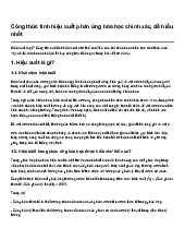 Công thức tính hiệu suất phản ứng hóa học chính xác, dễ hiểu nhất