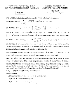 Đề khảo sát Toán vào lớp 10 năm 2024 trường Nguyễn Tất Thành – Hà Nội