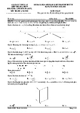 Đề thi thử TN THPT 2026 môn Toán đợt 1 liên trường THPT – Nghệ An