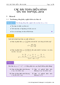 Các bài toán điển hình ôn thi THPTQG 2018: Chuyên đề hàm số