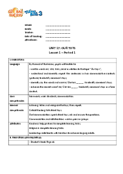 Unit 17: Our toys | Giáo án Tiếng Anh 3 | Global Success