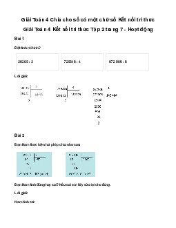 Giải Toán lớp 4 Bài 39: Chia cho số có một chữ số | Kết nối tri thức