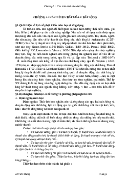 Giáo trình "Chương 1: Các tính chất của chất lỏng"