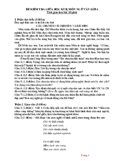 Đề thi giữa kì 2 Văn 6 Cánh diều (có đáp án và ma trận)