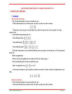 Tóm tắt lý thuyết và bài tập trắc nghiệm phép nhân và phép chia phân số