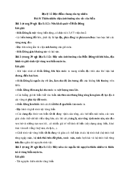 Giải bài tập SGK Địa Lý lớp 12 Bài 8: Thiên nhiên chịu ảnh hưởng sâu sắc của biển