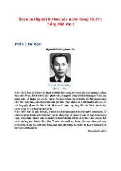 Soạn bài Người trí thức yêu nước trang 86, 87 | Tiếng Việt lớp 3 Cánh diều
