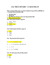 Câu hỏi trắc nghiệm ôn tập môn Cơ sở dữ liệu và giải thuật| Trường đại học kinh doanh và công nghệ Hà Nội