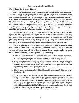 Đề thi học phần Xã hội học pháp luật