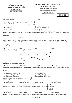 Đề khảo sát lần 4 Toán 12 năm 2023 – 2024 trường THPT chuyên Hùng Vương – Phú Thọ
