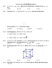 Bài tập Góc giữa hai đường thẳng môn Toán 12