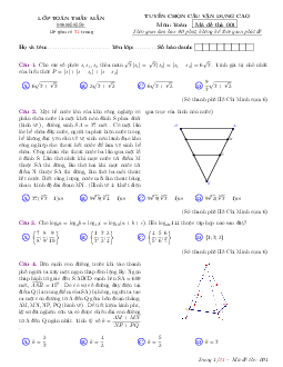 Tuyển chọn một số bài toán vận dụng cao ôn thi THPT Quốc gia – Võ Quang Mẫn