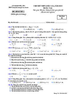 Đề thi thử Toán THPT Quốc gia 2019 trường chuyên Lương Văn Chánh – Phú Yên