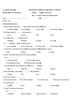 Đề thi học kỳ 2 môn Tiếng Anh lớp 12 Cơ bản trường THPT Số 2 Tuy Phước, Bình Định năm học 2010 - 2011