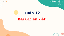 Giáo án điện tử Tiếng việt 1 bài 61 Cánh diều: Học vần: Ên, êt