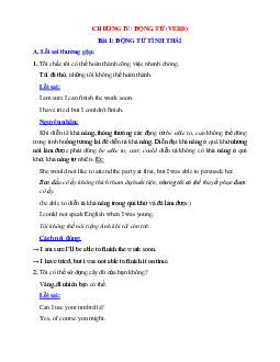 Tài liệu các lỗi sai về động từ-verb trong tiếng anh 12 và cách khắc phục