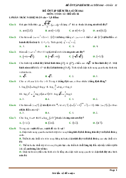 TOP12 đề ôn tập kiểm tra cuối học kì 1 môn Toán 12 (70% TN + 30% TL)