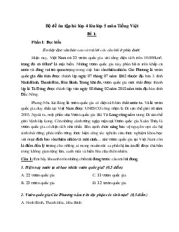 Bộ đề ôn tập hè lớp 4 lên lớp 5 năm 2024 môn Tiếng Việt