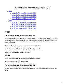 Vở bài tập Toán lớp 4 Bài 49: Dãy số liệu thống kê Kết nối tri thức