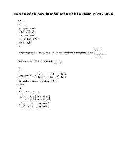 Đề thi vào 10 môn Toán năm 2023 - 2024 sở GD&ĐT Đắk Lắk