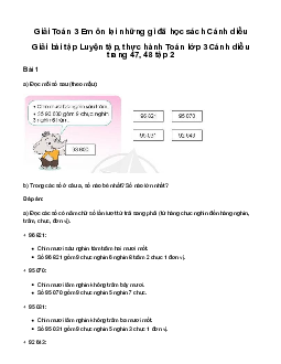 Em ôn lại những gì đã học: Giải bài tập Luyện tập, thực hành Toán lớp 3 Cánh diều trang 47, 48 tập 2