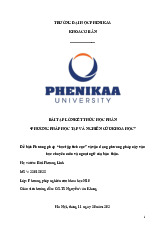 Phương pháp “học tập tích cực” và vận dụng phương pháp này vào học chuyên môn và ngoại ngữ của bản thân | Bài tập lớn kết thúc học phần Phương pháp học tập và nghiên cứu khoa học | Trường Đại học Phenikaa