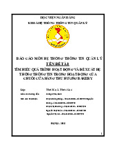 Báo cáo Phân tích hệ thống thông tin của Thu Hương Bakery môn Hệ thống thông tin quản lý | Học viện Ngân hàng