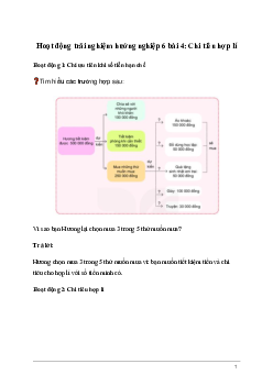 Giải Hoạt động trải nghiệm 6: Chi tiêu hợp lí | kết nối tri thức