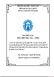 Bài tiểu luận môn Triết học Mác - Lênin | Trường Đại học Mở Hà Nội