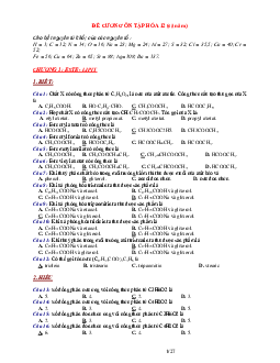 TOP 450 câu hỏi trắc nghiệm môn hóa học 12 cả năm (có đáp án)