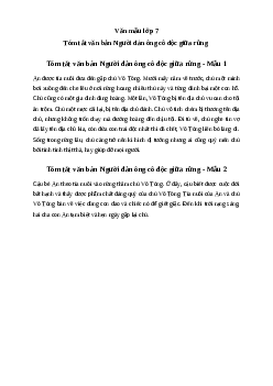 Tóm tắt văn bản Người đàn ông cô độc giữa rừng (6 mẫu) | Văn mẫu lớp 7 Cánh diều