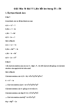 Hóa học 10 Bài 11: Liên kết ion - Kết Nối Tri Thức