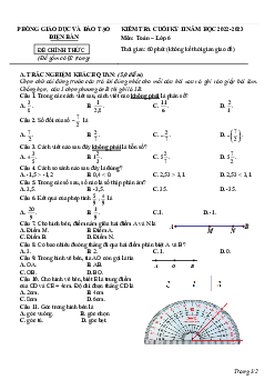 Đề cuối học kỳ 2 Toán 6 năm 2022 – 2023 phòng GD&ĐT Điện Bàn – Quảng Nam
