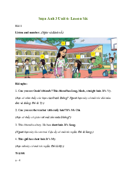 Giải Tiếng Anh lớp 3 Unit 6: Lesson Six | Family and Friends