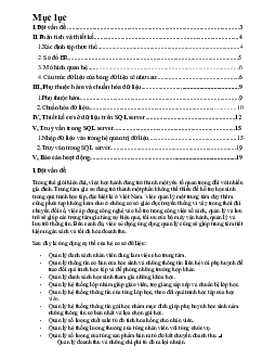 Bài tập lớn môn Cơ sở dữ liệu đề tài "Quản lý trung tâm dạy thêm khối tự nhiên"