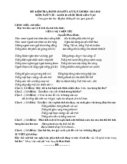 Giải đề thi giữa học kì 2 môn Ngữ văn lớp 10 năm 2023 - 2024 (Sách mới) | Chân Trời Sáng Tạo đề 4