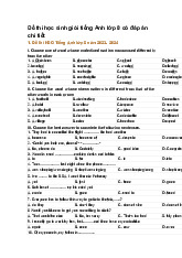 Đề thi học sinh giỏi tiếng Anh lớp 8 có đáp án chi tiết