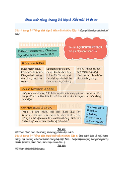 Giải SGK Tiếng Việt 5 trang 71 Bài 14: Đọc mở rộng - Kết nối tri thức (Tập 1)