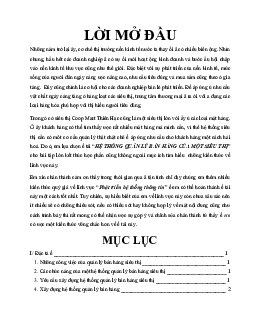 Bài tập kết thúc học phần môn Phát triển hệ thống thông tin đề tài "Hệ thống quản lý bán hàng của một siêu thị"