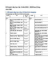 Kế hoạch dạy học lớp 3 năm 2024 - 2025 theo Công văn 2345