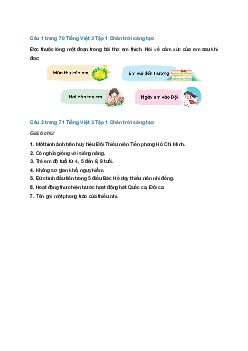 Tiếng Việt 3 trang 70, 71 Ôn tập giữa học kì 1 - Tiết 3 | Chân trời sáng tạo